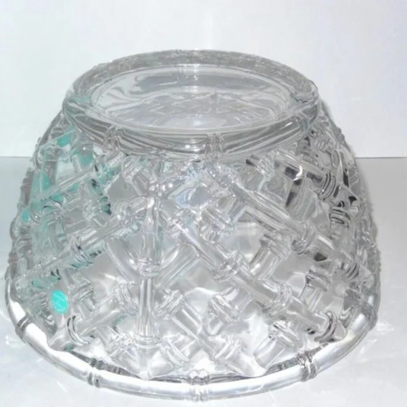 Tiffany & Co Bamboo 9" Dia. Crystal BOWL, Original Box German Made Vintage - Picture 4 of 4